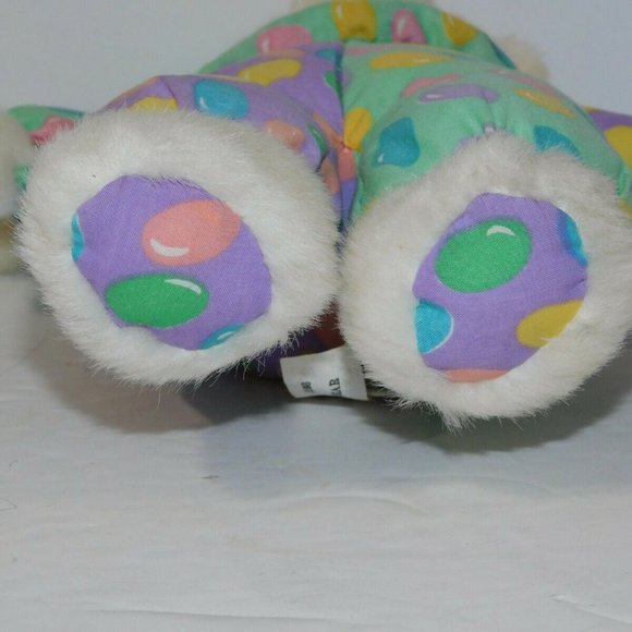 Vintage 1993 Ganz Tera Nova 10" White Plush Jelly Bean Teddy Bear - Picture 6 of 6